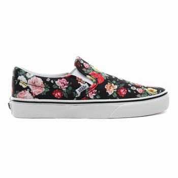 Vans Garden Floral Classic - Naisten Slip-on kengät - Mustat/Valkoinen